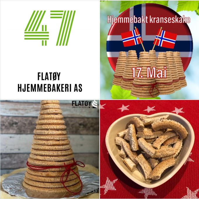 Flatøy Hjemmebakeri - REKO-Ringen Lillestrøm - Kransekake til 17. mai