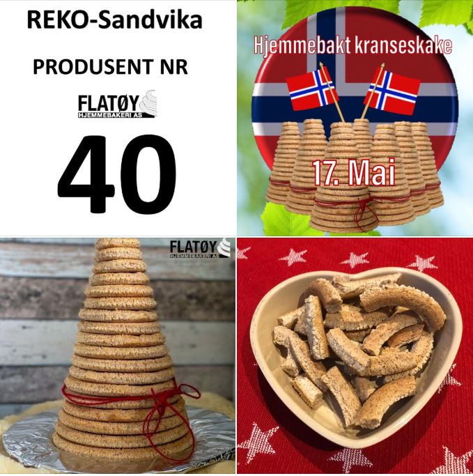 Flatøy Hjemmebakeri - REKO-Ringen Sandvika - Kransekake til 17. mai