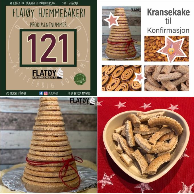 Flatøy Hjemmebakeri - Rekoringen Bygdøy - Kransekake til konformasjon